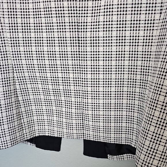 Black Label Evan Picone Black White Checkered Collarless Jacquard Blazer Size 14 - Picture 8 of 8